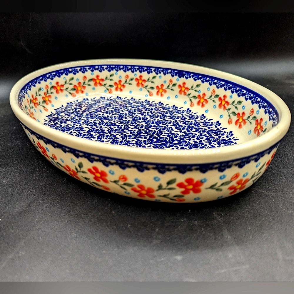 Polish Pottery Oval Baker from Zaklady Boleslawiec